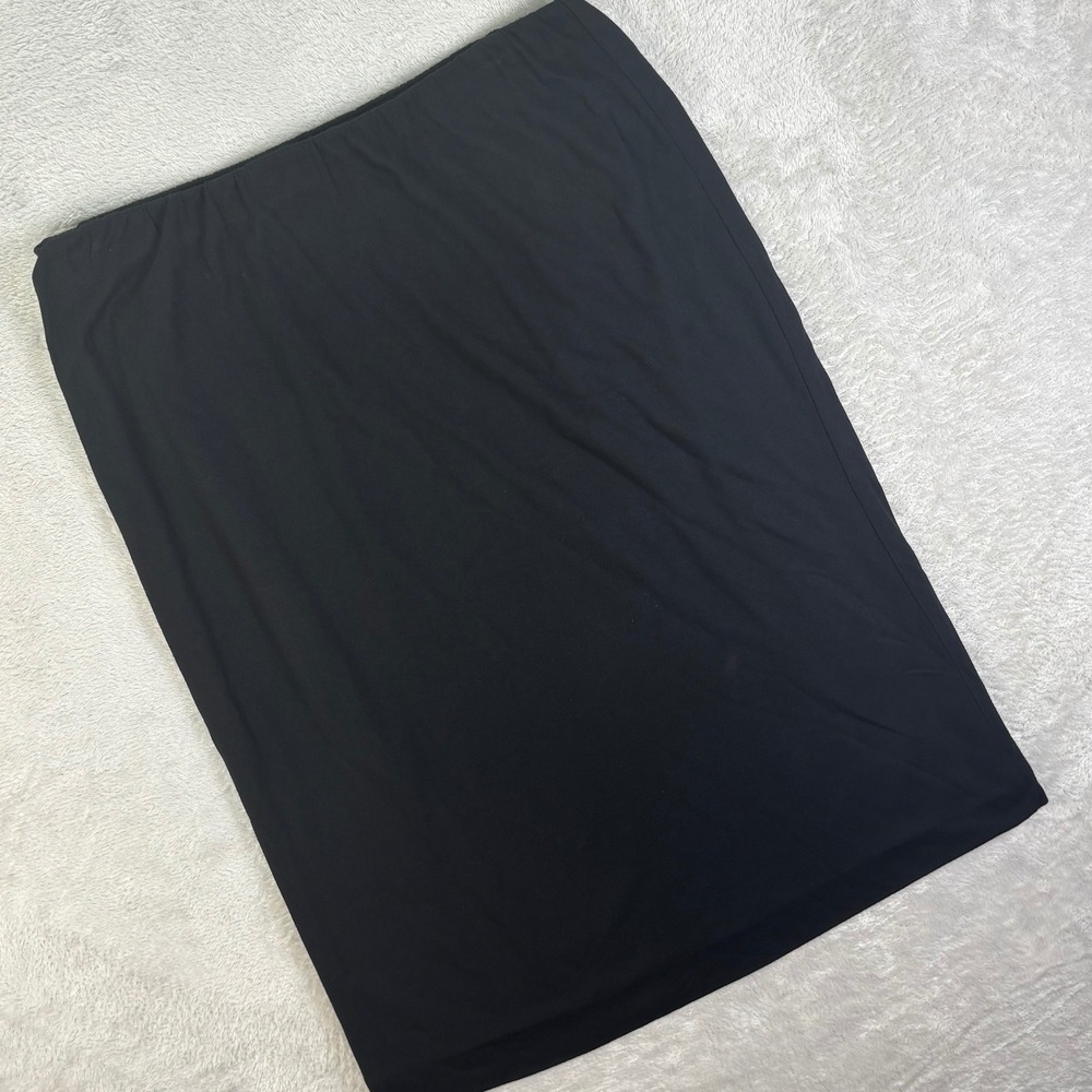 Velvet Women's Black Pencil Skirt Micromodal Made in USA Size L Stretch Chic